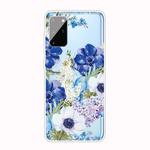 For Samsung Galaxy S20 Shockproof Painted TPU Protective Case(Blue White Roses)