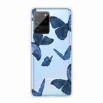 For Samsung Galaxy S20 Ultra Shockproof Painted TPU Protective Case(Blue Butterfly)