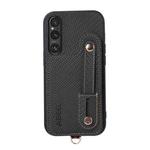For Sony Xperia 1 V ABEEL Carbon Fiber RFID Card Holder Phone Case(Black)