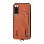 For Sony Xperia 10 V ABEEL Carbon Fiber RFID Card Holder Phone Case(Brown)