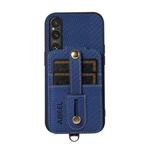 For Sony Xperia 1 V ABEEL Carbon Fiber RFID Card Holder Phone Case(Blue)