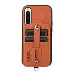 For Sony Xperia 10 V ABEEL Carbon Fiber RFID Card Holder Phone Case(Brown)