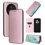 For Honor Magic5 Pro Carbon Fiber Texture Flip Leather Phone Case(Pink)