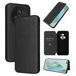 For Honor Magic5 Pro Carbon Fiber Texture Flip Leather Phone Case(Black)