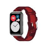 For Huawei Watch Fit Special Edition Nylon Braided Watch Band(Red)