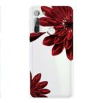 For Motorola Moto G8 TPU Pattern Soft Protective Case(Red Flower)