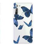 For Motorola Moto G8 TPU Pattern Soft Protective Case(Blue Butterfly)