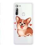 For Motorola Moto G8 TPU Pattern Soft Protective Case(Corgi)