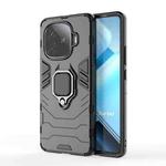 For vivo iQOO Z9 Turbo 5G Shockproof PC + TPU Holder Phone Case(Black)