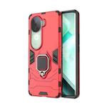 For vivo iQOO Z9s 5G Shockproof PC + TPU Holder Phone Case(Red)