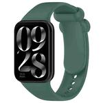 For Xiaomi Mi Band 8 Pro Solid Color Black Buckle Silicone Watch Band(Dark Green)