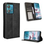 For Motorola Edge 40 Neo 5G Magnetic Buckle Retro Texture Leather Phone Case(Black)