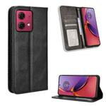 For Motorola Moto G84 5G Magnetic Buckle Retro Texture Leather Phone Case(Black)