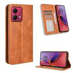 For Motorola Moto G84 5G Magnetic Buckle Retro Texture Leather Phone Case(Brown)