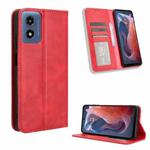 For Motorola Moto G Play 4G 2024 Magnetic Buckle Retro Texture Leather Phone Case(Red)