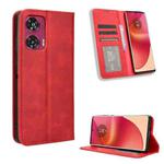 For Motorola Edge 50 Fusion 5G Magnetic Buckle Retro Texture Leather Phone Case(Red)