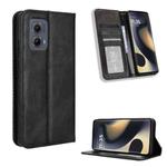 For Motorola Edge 2024 5G Magnetic Buckle Retro Texture Leather Phone Case(Black)