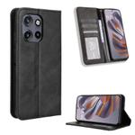 For Motorola S50 5G / Edge 50 Neo Magnetic Buckle Retro Texture Leather Phone Case(Black)