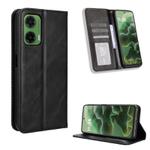 For Motorola Moto G35 5G Magnetic Buckle Retro Texture Leather Phone Case(Black)