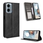 For Motorola Moto G45 5G / G34 5G Magnetic Buckle Retro Texture Leather Phone Case(Black)