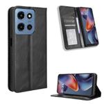 For Motorola Moto G Play 2025 Magnetic Buckle Retro Texture Leather Phone Case(Black)