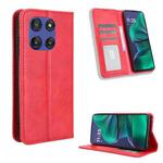 For Motorola Moto G Stylus 5G 2025 Magnetic Buckle Retro Texture Leather Phone Case(Red)