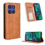 For Motorola Moto G Stylus 5G 2025 Magnetic Buckle Retro Texture Leather Phone Case(Brown)