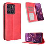 For Motorola Edge 60 Pro Magnetic Buckle Retro Texture Leather Phone Case(Red)