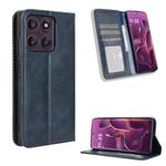 For Motorola Edge 60 Pro Magnetic Buckle Retro Texture Leather Phone Case(Blue)