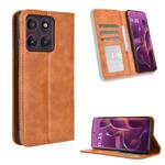 For Motorola Edge 60 Pro Magnetic Buckle Retro Texture Leather Phone Case(Brown)