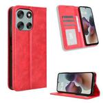 For Motorola Moto G56 / G66j / G66y 5G Magnetic Buckle Retro Texture Leather Phone Case(Red)