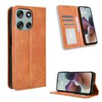 For Motorola Moto G56 / G66j / G66y 5G Magnetic Buckle Retro Texture Leather Phone Case(Brown)