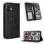 For Nothing Phone 2 Magnetic Buckle Retro Texture Leather Phone Case(Black)