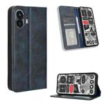 For Nothing Phone 2 Magnetic Buckle Retro Texture Leather Phone Case(Blue)