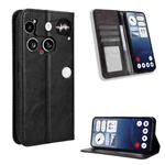For Nothing Phone 3 Magnetic Buckle Retro Texture Leather Phone Case(Black)