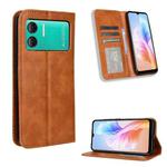 For Doogee X98 Magnetic Buckle Retro Texture Leather Phone Case(Brown)