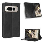 For Google Pixel Fold Magnetic Buckle Retro Texture Leather Phone Case(Black)