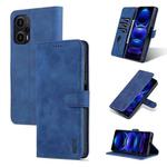 For Xiaomi Poco F5/Redmi Note 12 Turbo AZNS Skin Feel Calf Texture Flip Leather Phone Case(Blue)