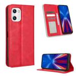 For UMIDIGI C2 / C1 / C1 Max Magnetic Buckle Retro Texture Leather Phone Case(Red)