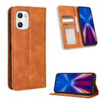 For UMIDIGI C2 / C1 / C1 Max Magnetic Buckle Retro Texture Leather Phone Case(Brown)