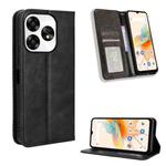 For Umidigi A15 / A15C Magnetic Buckle Retro Texture Leather Phone Case(Black)