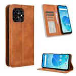 For Umidigi G5 Mecha Magnetic Buckle Retro Texture Leather Phone Case(Brown)