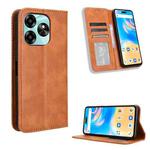 For Umidigi G6 5G Magnetic Buckle Retro Texture Leather Phone Case(Brown)