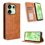 For Umidigi G9 5G Magnetic Buckle Retro Texture Leather Phone Case(Brown)