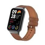 For Xiaomi Mi Band 8 Pro 18mm Microfiber Sewing Leather Watch Band(Brown)