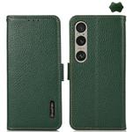 For Sony Xperia 1 VI KHAZNEH Side-Magnetic Litchi Genuine Leather RFID Case(Green)