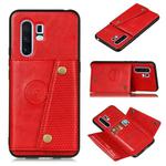 For Vivo X30 Pro Double Buckle PU + TPU Shockproof Magnetic Protective Case with Card Slot & Holder(Red)
