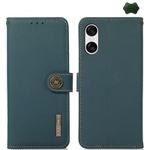 For Sony Xperia 10 VI KHAZNEH Custer Genuine Leather RFID Phone Case(Green)