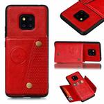 For Xiaomi Redmi 10X 5G Double Buckle PU + TPU Shockproof Magnetic Protective Case with Card Slot & Holder(Red)