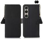 For Sony Xperia 1 VI Side-Magnetic TJ Genuine Leather RFID Phone Case(Black)